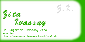 zita kvassay business card